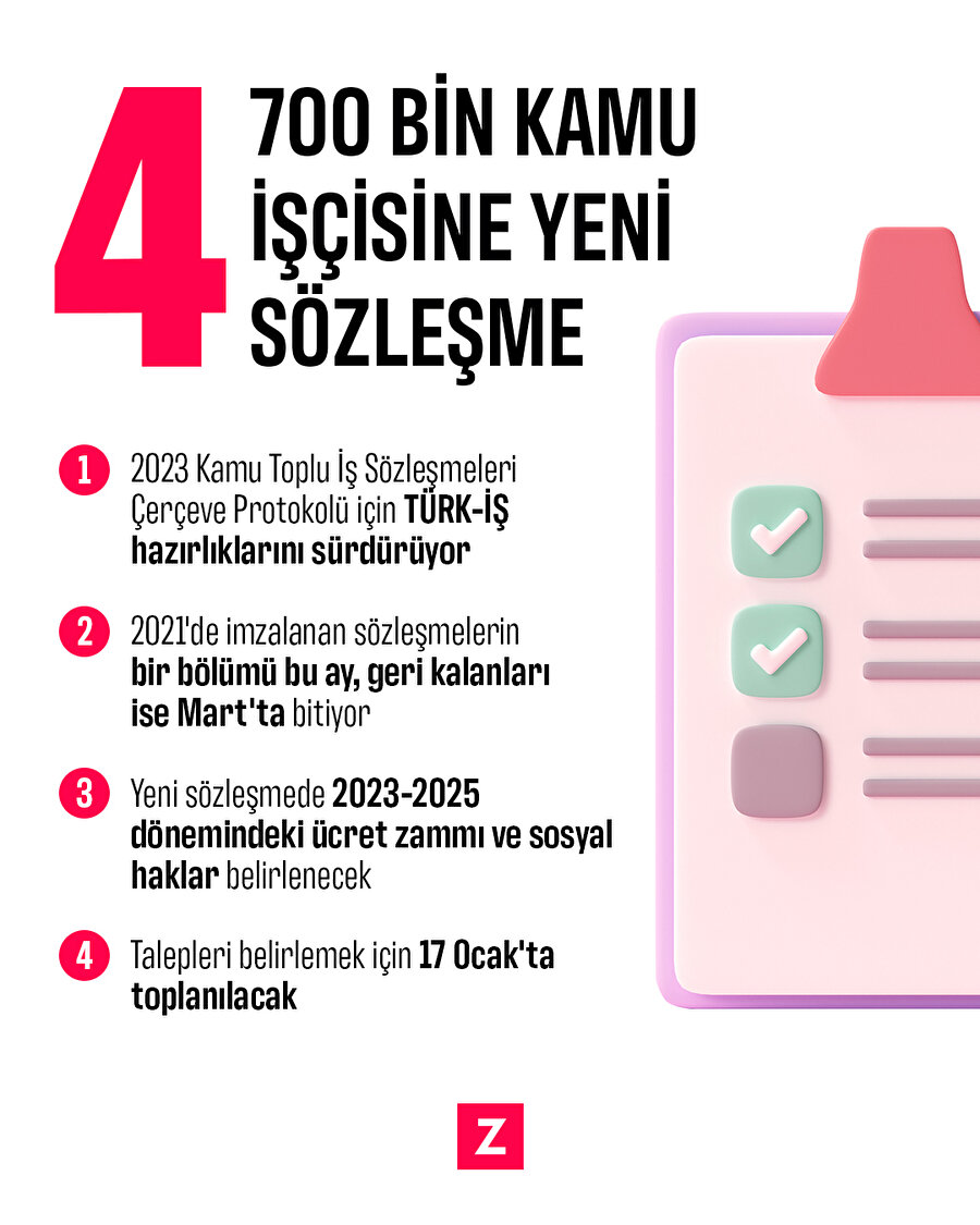 700 bin kamu işçisinin sözleşme süreci başlıyor