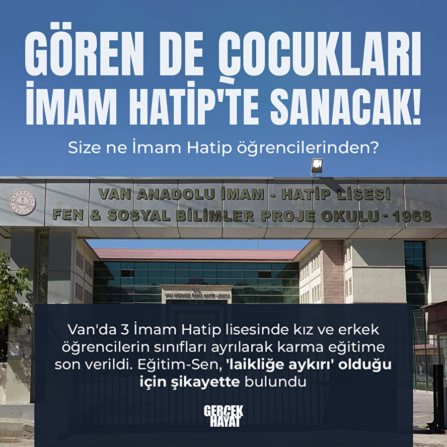 İslam düşmanlığıyla bilinen Eğitim-Sen'den İmam Hatip eleştirisi 