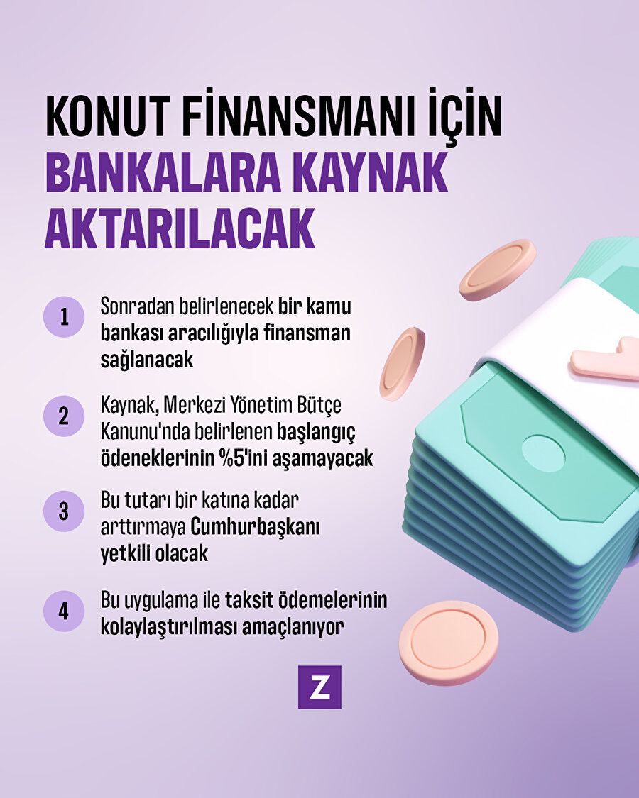 Yeni konut finansmanı için bankalara kaynak aktarılacak