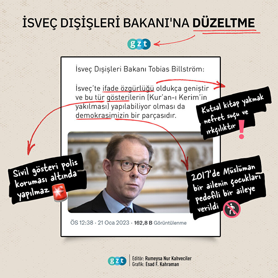 İsveç Dışişleri Bakanı'na düzeltme ❗
