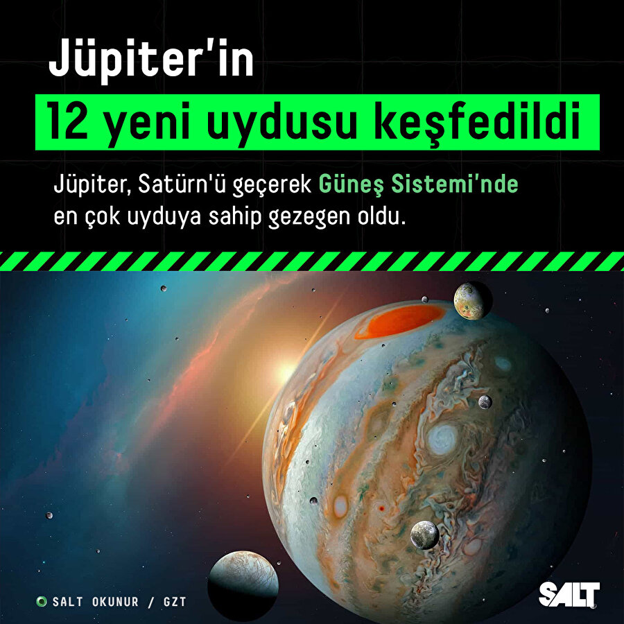 Jüpiter'in 12 yeni uydusu keşfedildi 