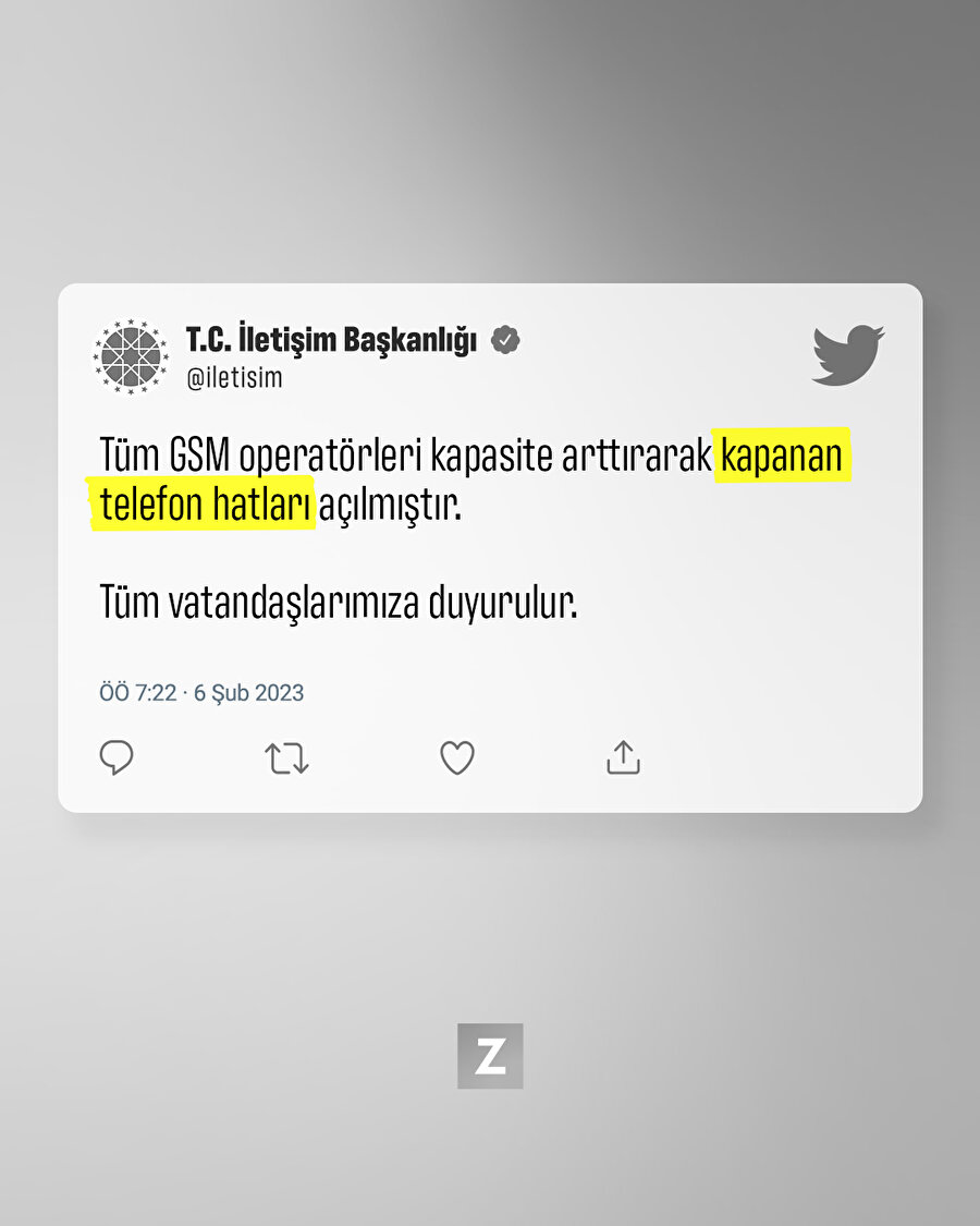 Deprem sonrası kapalı tüm telefon hatları açıldı