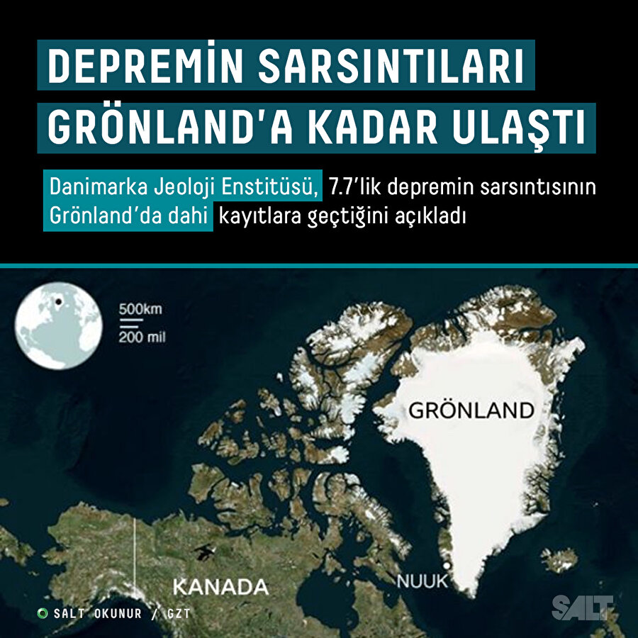 Depremin sarsıntıları Grönland'a kadar ulaştı