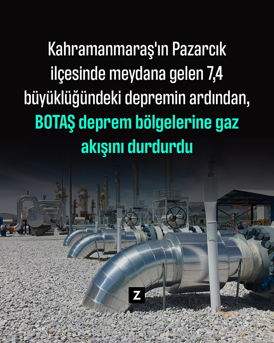 BOTAŞ deprem bölgelerine gaz akışını durdurdu
