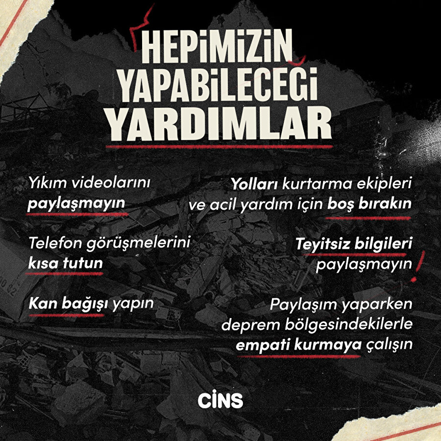 Hepimizin yapabileceği yardımlar