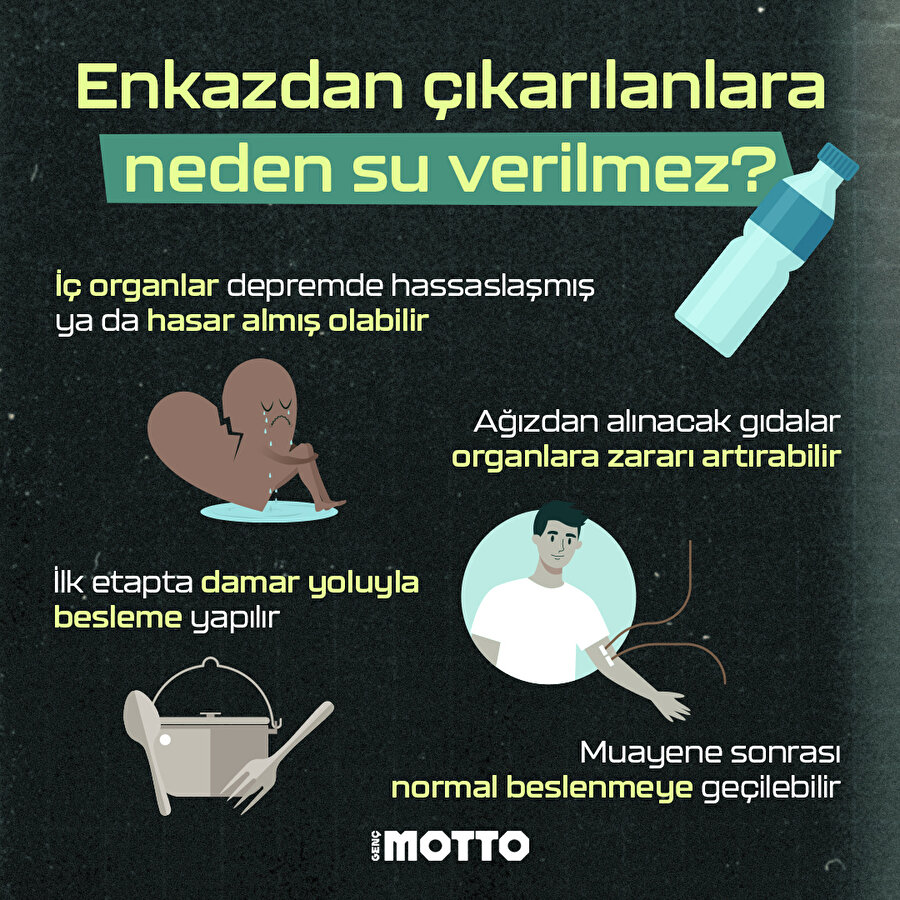 Enkazdan çıkarılanlara neden su verilmez?