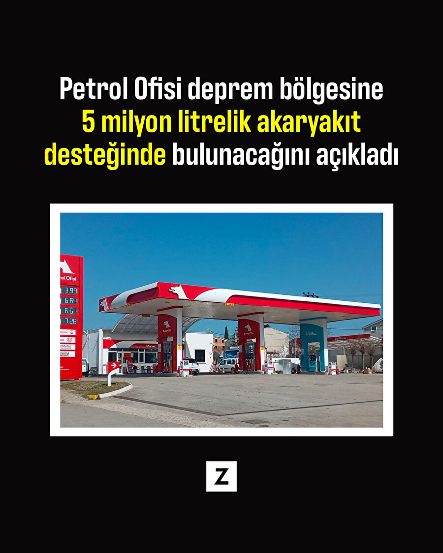 Petrol Ofisi'nden deprem bölgesine 5 milyon litrelik akaryakıt ikmal desteği