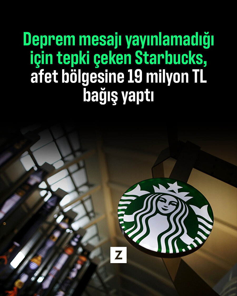 Starbucks deprem bölgesi için 19 milyon lira bağışlayacak