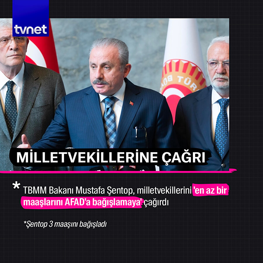 Şentop, milletvekillerine 'maaşlarını bağışlamaya' çağırdı