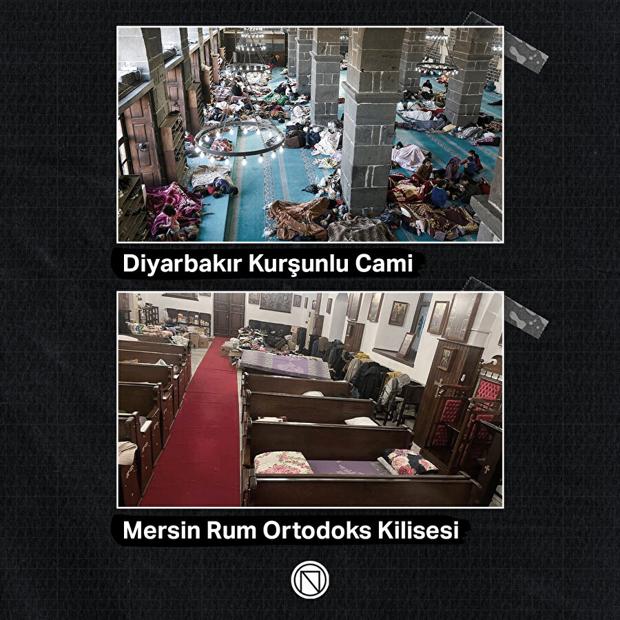 İbadethanelerde depremzedeler misafir ediliyor
