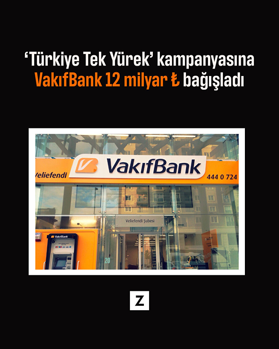 'Türkiye Tek Yürek' kampanyasına VakıfBank 12 milyar TL bağışladı
