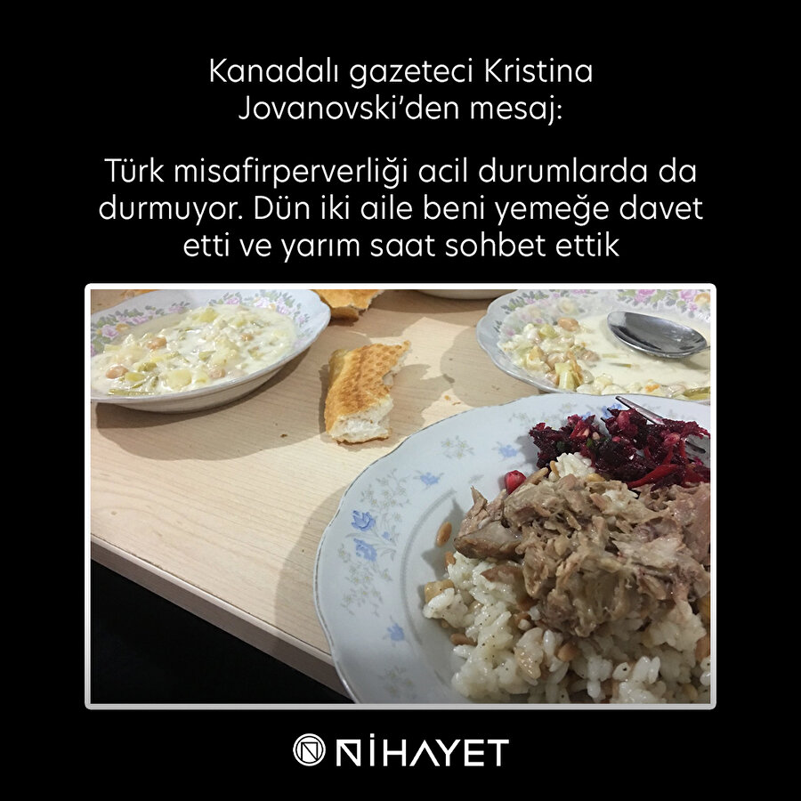 Türk misafirperverliği durmuyor