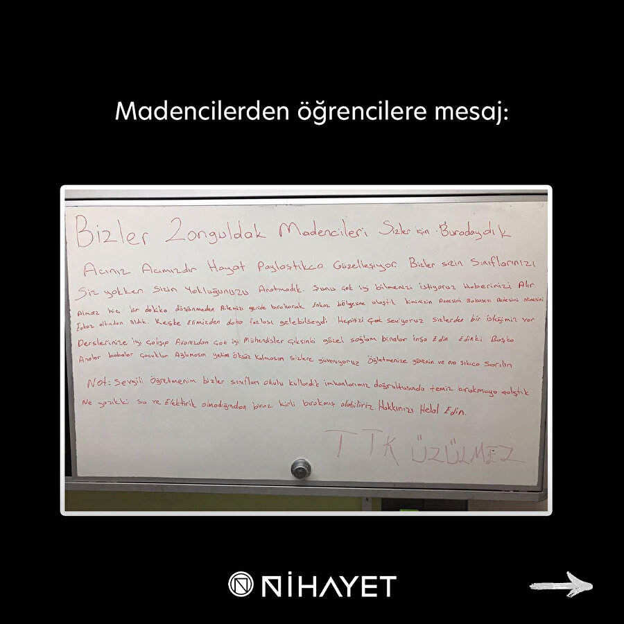 Madencilerden öğrencilere mesaj