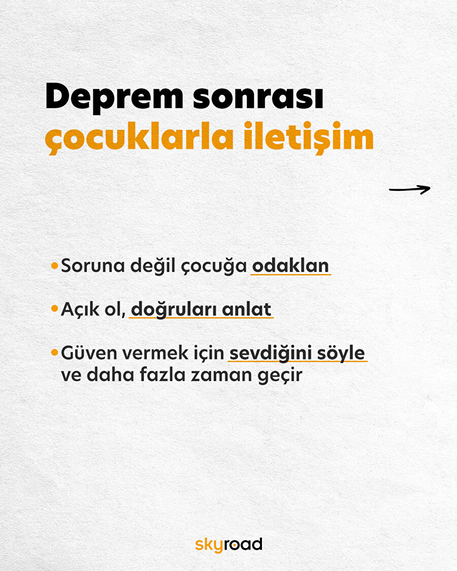 Deprem sonrası çocuklarla iletişim 📌