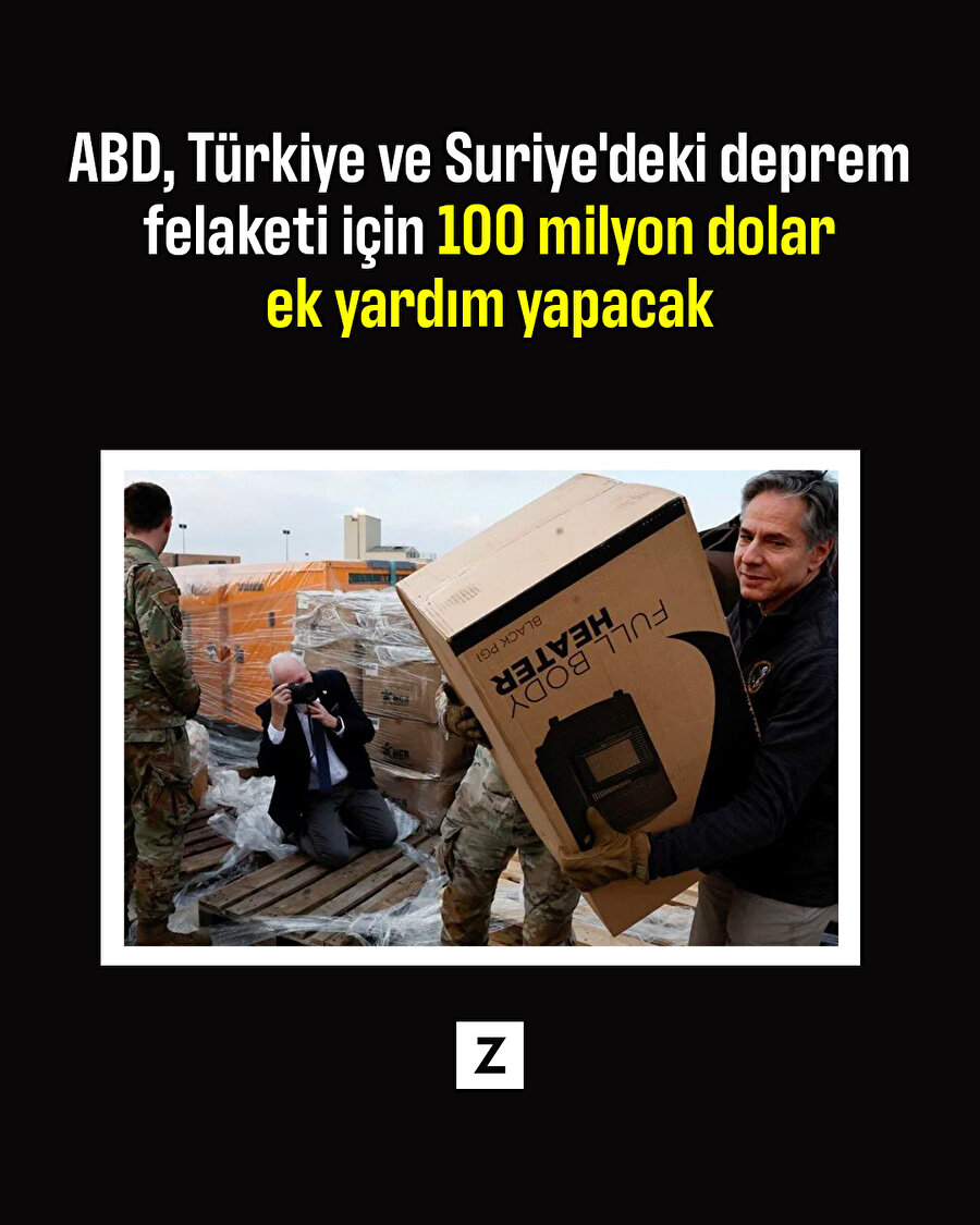 ABD, Türkiye ve Suriye'deki deprem felaketi için 100 milyon dolar ek yardım yapacak