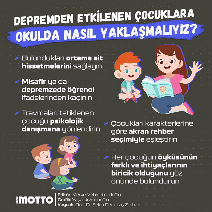 Depremden etkilenen çocuklara okulda nasıl yaklaşmalıyız?