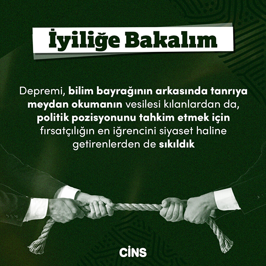 Biz iyiliğe bakalım