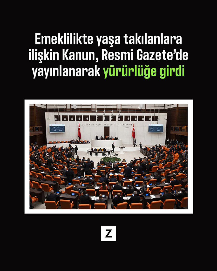 Emeklilikte yaşa takılanlara ilişkin Kanun, Resmi Gazete’de yayınlanarak yürürlüğe girdi