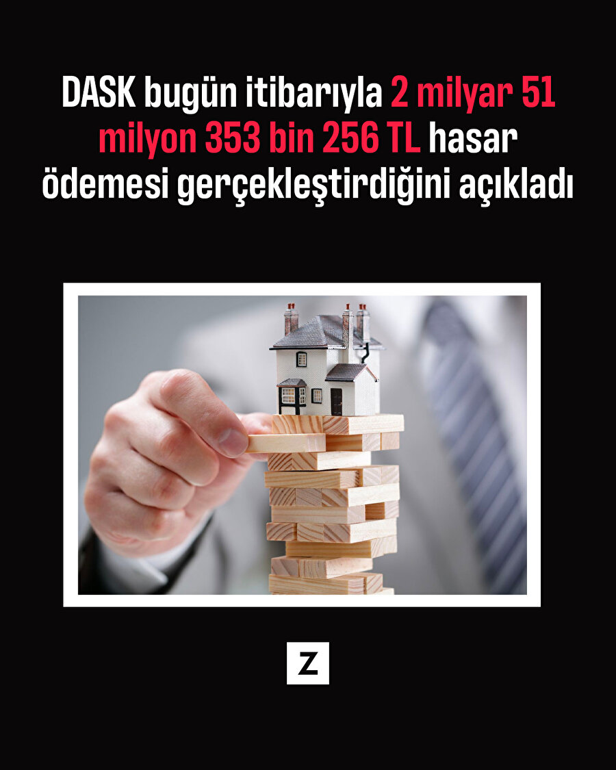 DASK'ın hasar ödemesi 2 milyar TL'yi aştı