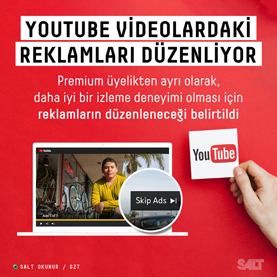 Youtube videolarındaki reklamları düzenliyor