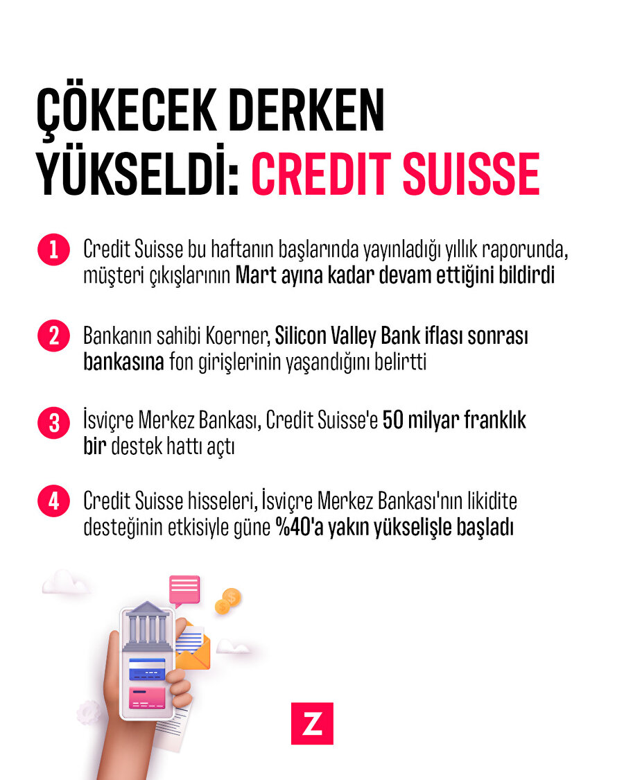 Çökecek derken yükseldi: Credit Suisse