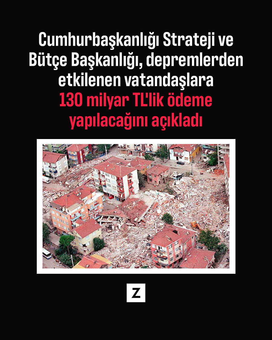 Depremzedelere 130 milyar lira destek yapılacak