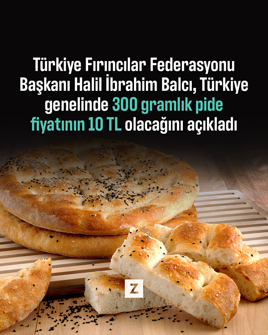 Türkiye genelinde 300 gramlık pide fiyatı 10 TL olacak