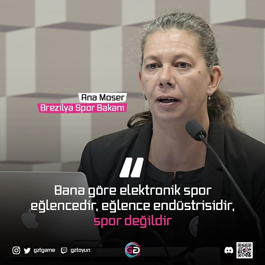Brezilya’nın Spor Bakanı Ana Moser, elektronik sporları spor olarak görmediğini belirtti.