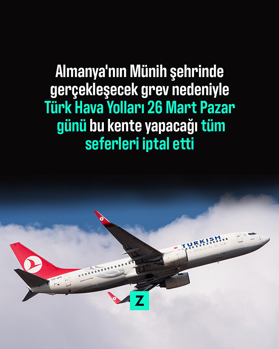 Grev nedeniyle THY uçuşlarını iptal ettirdi