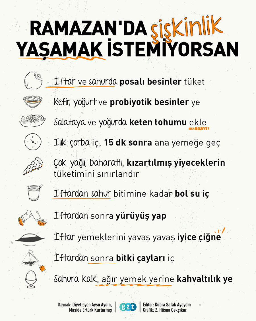 😓Ramazan'da şişkinlik yaşamamak için bunları yapın