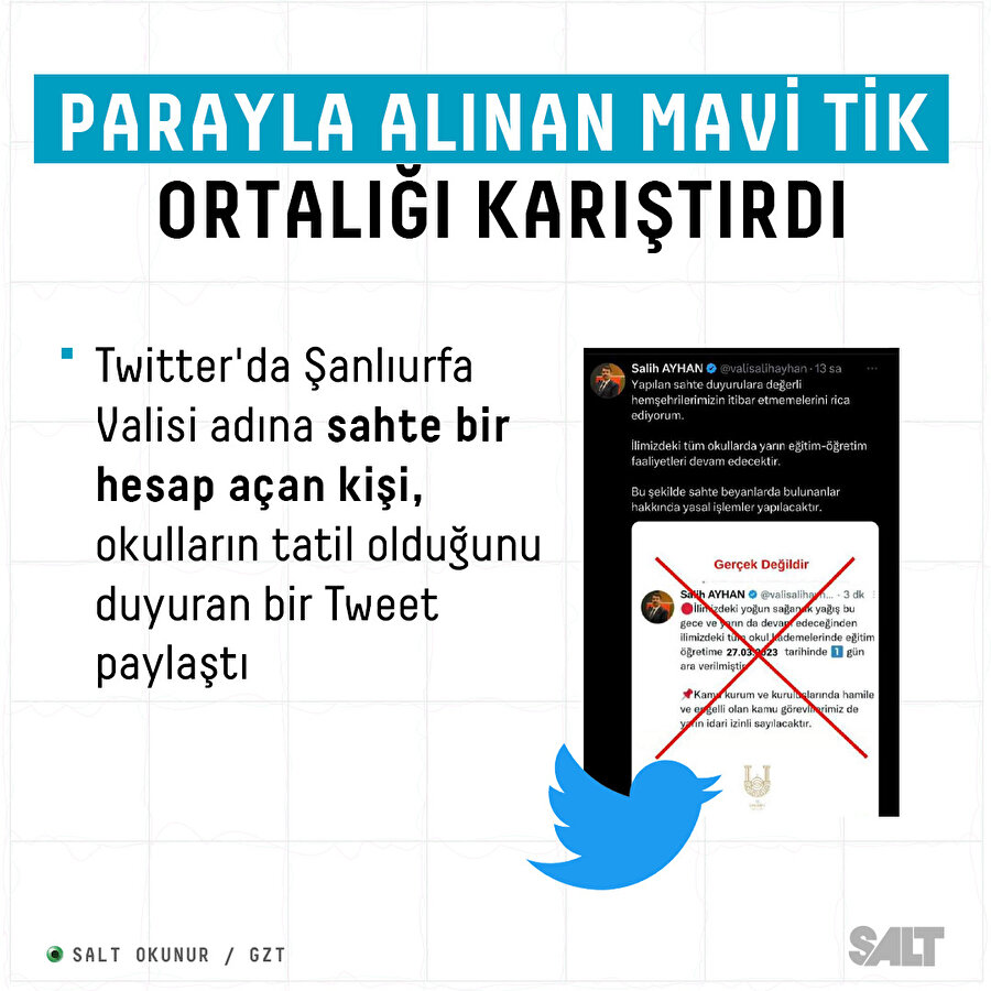 Mavi tikli sahte hesap ortalığı karıştırdı