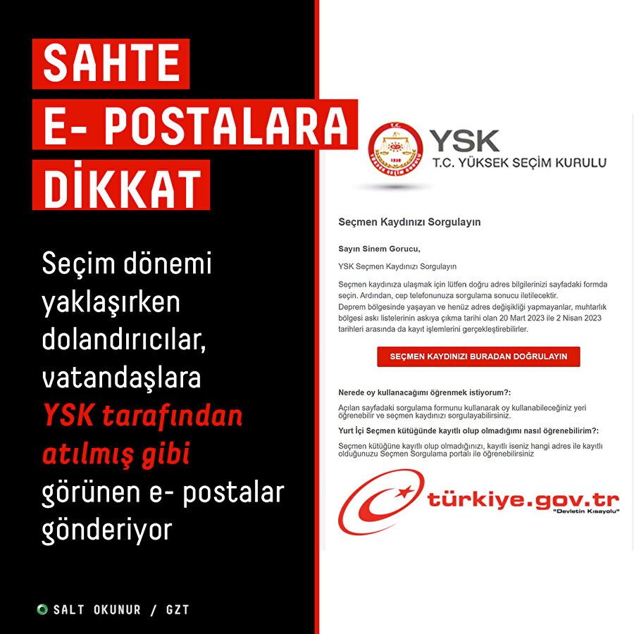 Seçim öncesi e- postalara dikkat