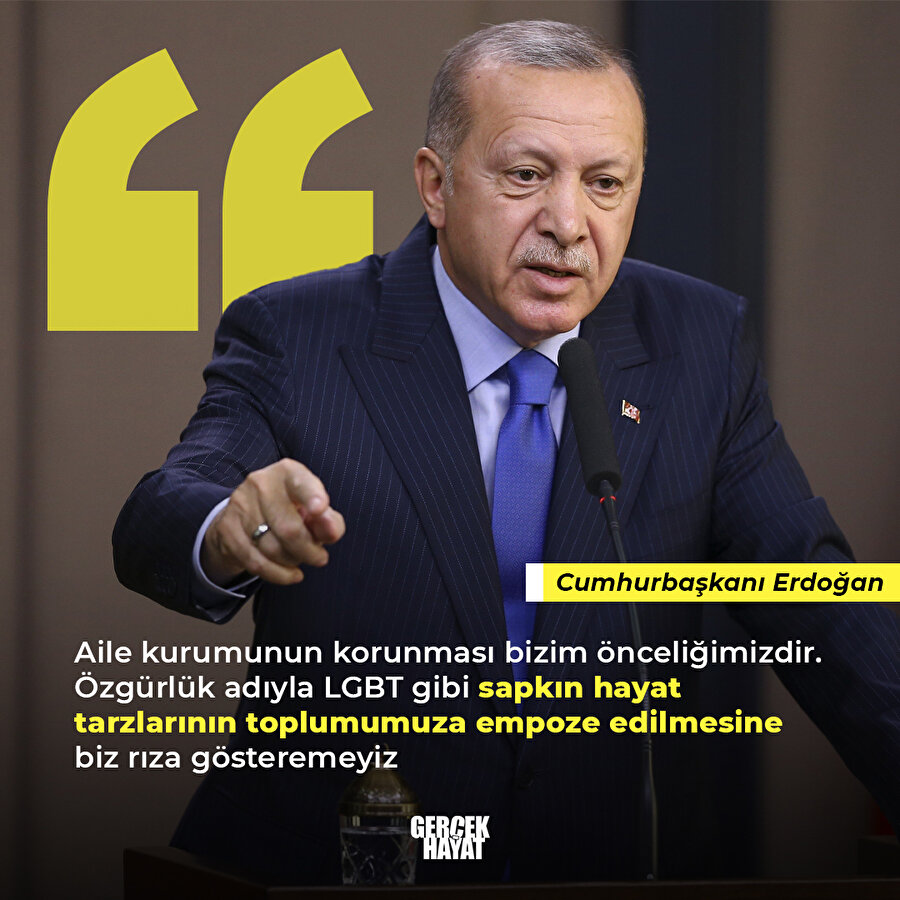 Cumhurbaşkanı Erdoğan'dan LGBT vurgusu