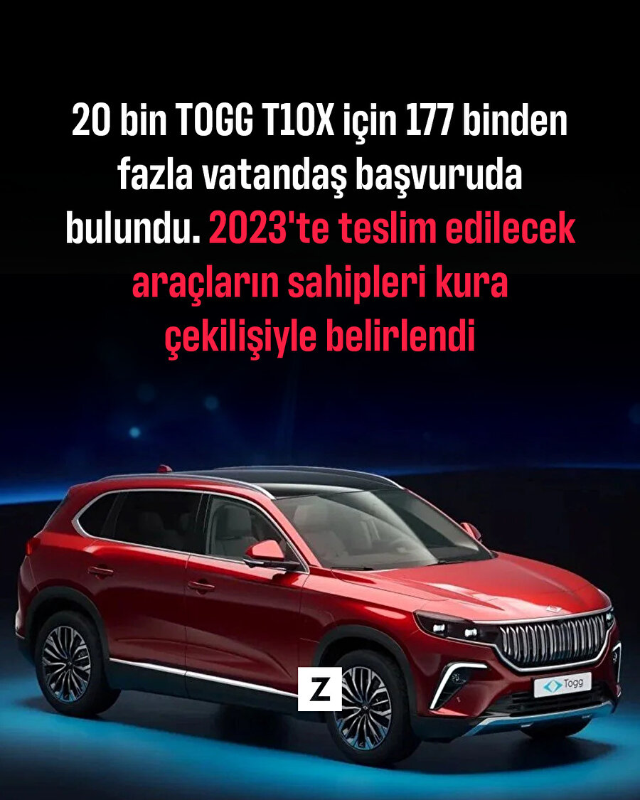 Togg T10X çekilişi tamamlandı