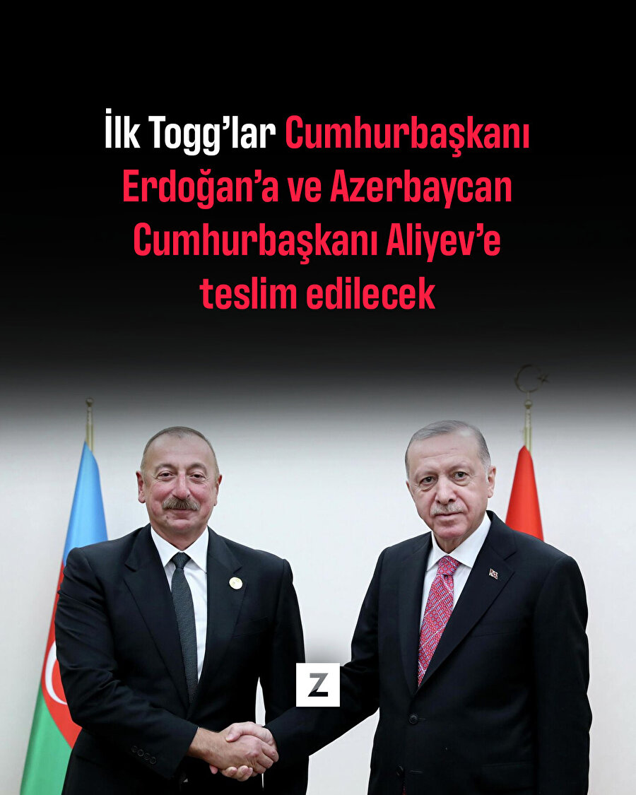 İlk Togg'lar Cumhurbaşkanı Erdoğan’a ve Azerbaycan Cumhurbaşkanı Aliyev’e teslim edilecek