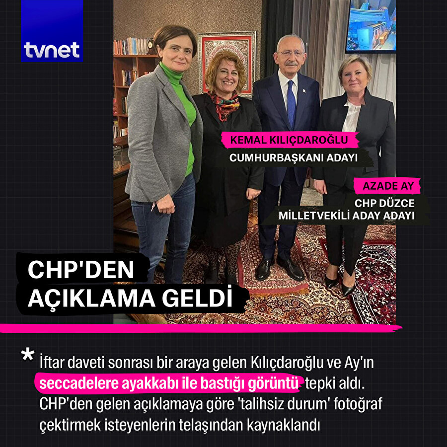 Kılıçdaroğlu'nun seccadeye ayakkabı ile bastığı fotoğraf tepki aldı 