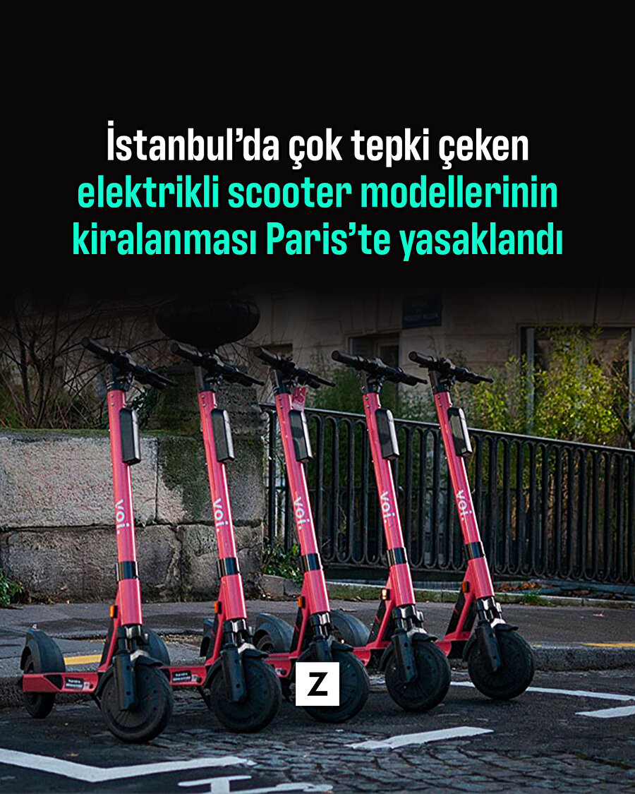 Elektrikli scooter modellerinin kiralanması Paris’te yasaklandı