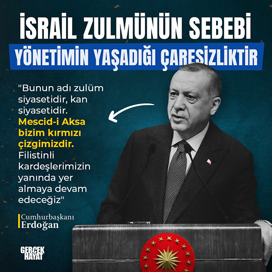 Cumhurbaşkanı Erdoğan'dan İsrail'e kınama