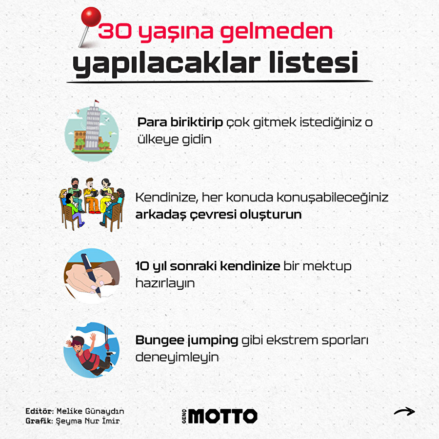 30 yaşına gelmeden yapılacaklar listesi