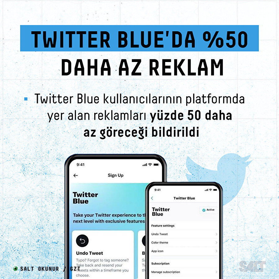 Twitter Blue kullananlara %50 daha az reklam