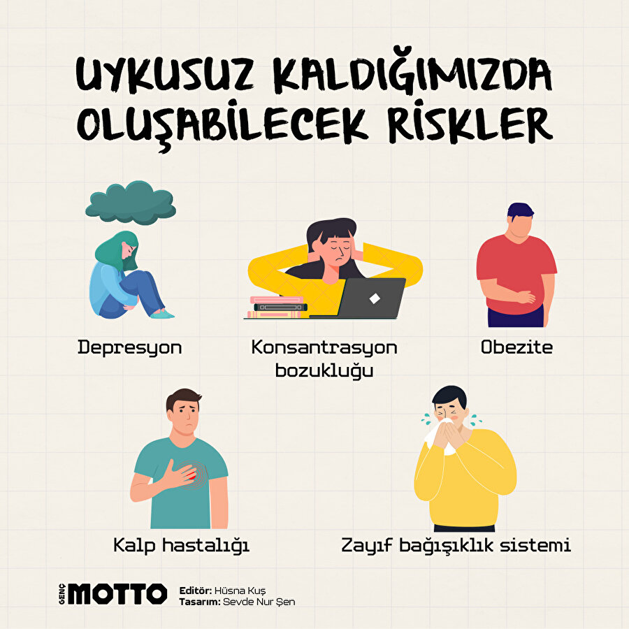 Uykusuz kaldığımızda oluşabilecek riskler