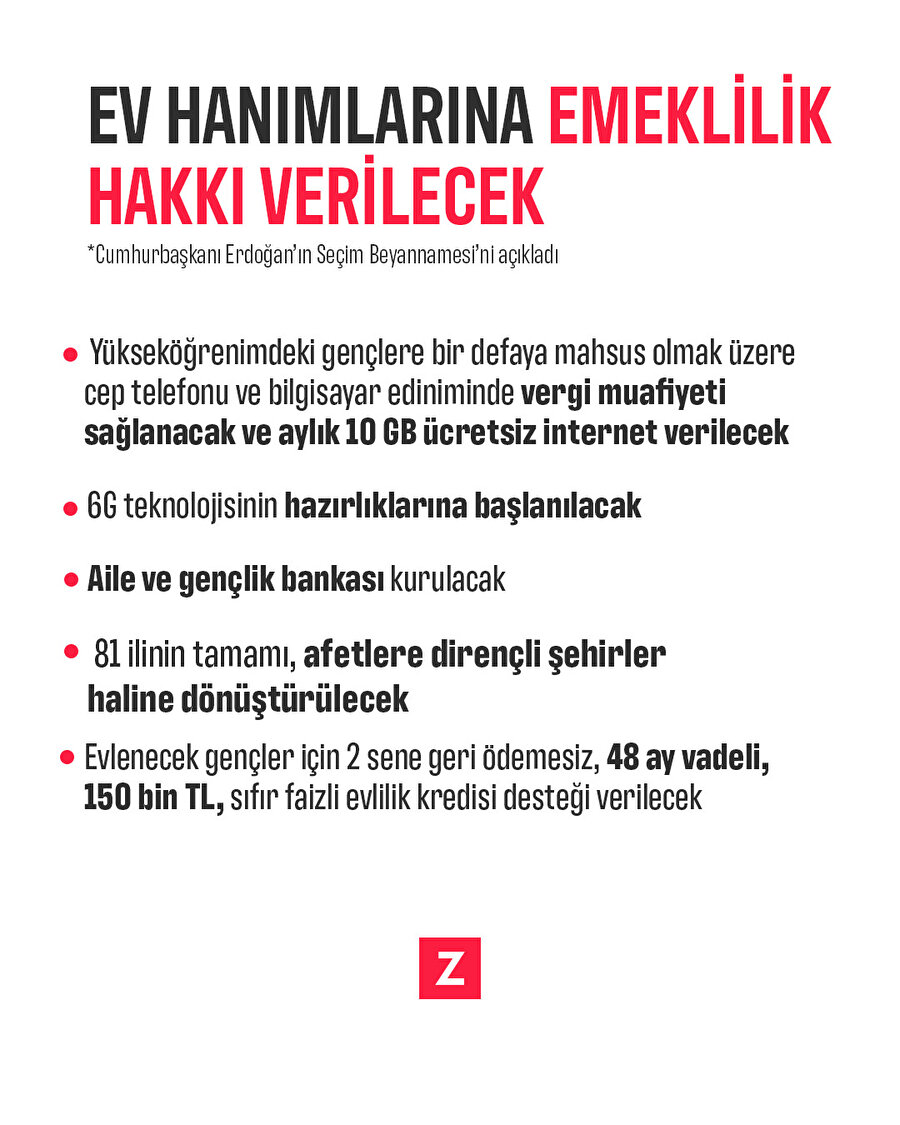 Ev hanımlarına emeklilik hakkı verilecek
