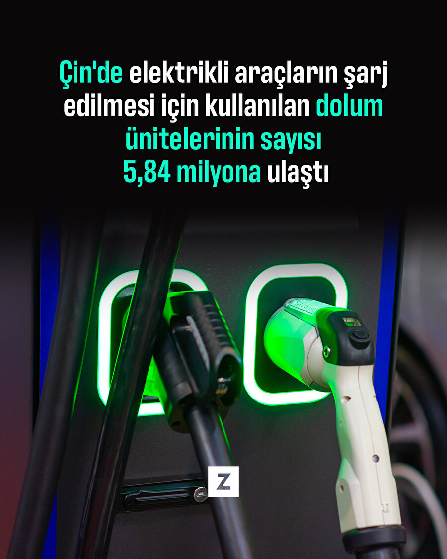 Çin'de elektrikli araç şarj ünitelerinin sayısı 5,84 milyona çıktı