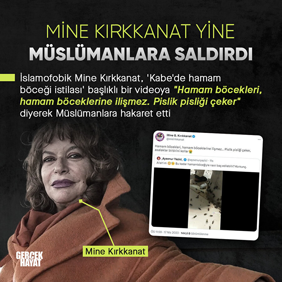 Mine Kırkkanat'tan çirkin saldırı