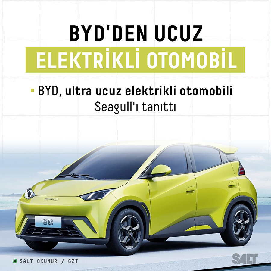 BYD'den Ucuz Elektrikli Otomobil: Seagull