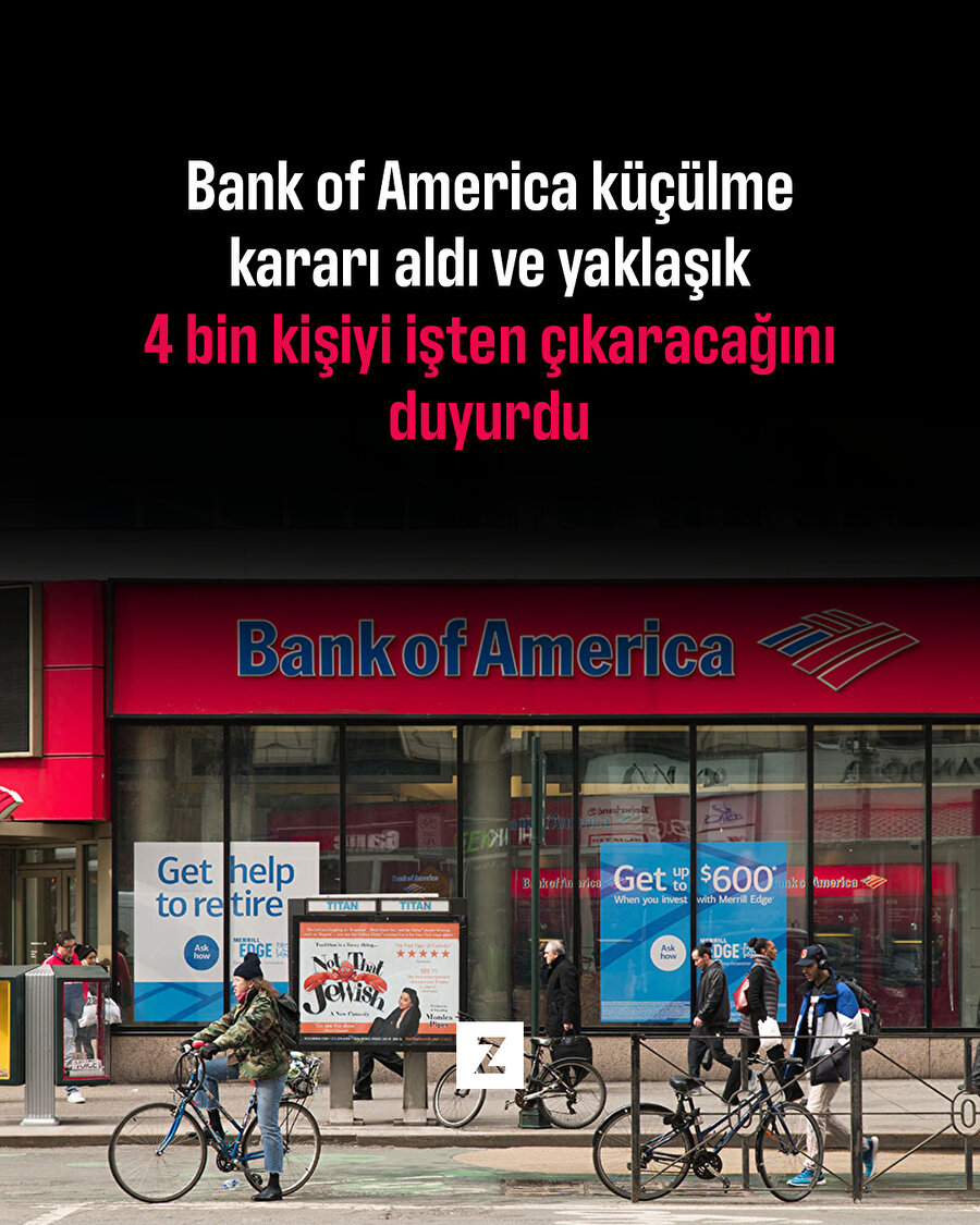 Bank of America  4 bin kişiyi işten çıkaracağını duyurdu