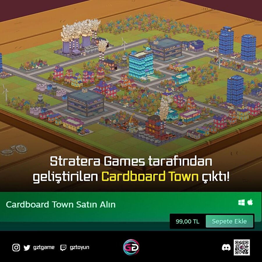 Stratera Games tarafından geliştirilen Cardboard Town çıktı