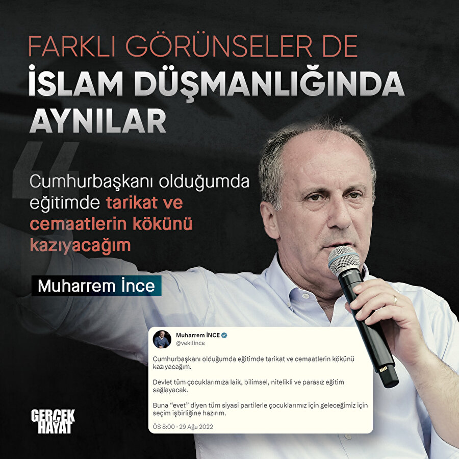 Muharrem İnce: Cemaatlerin kökünü kazıyacağım