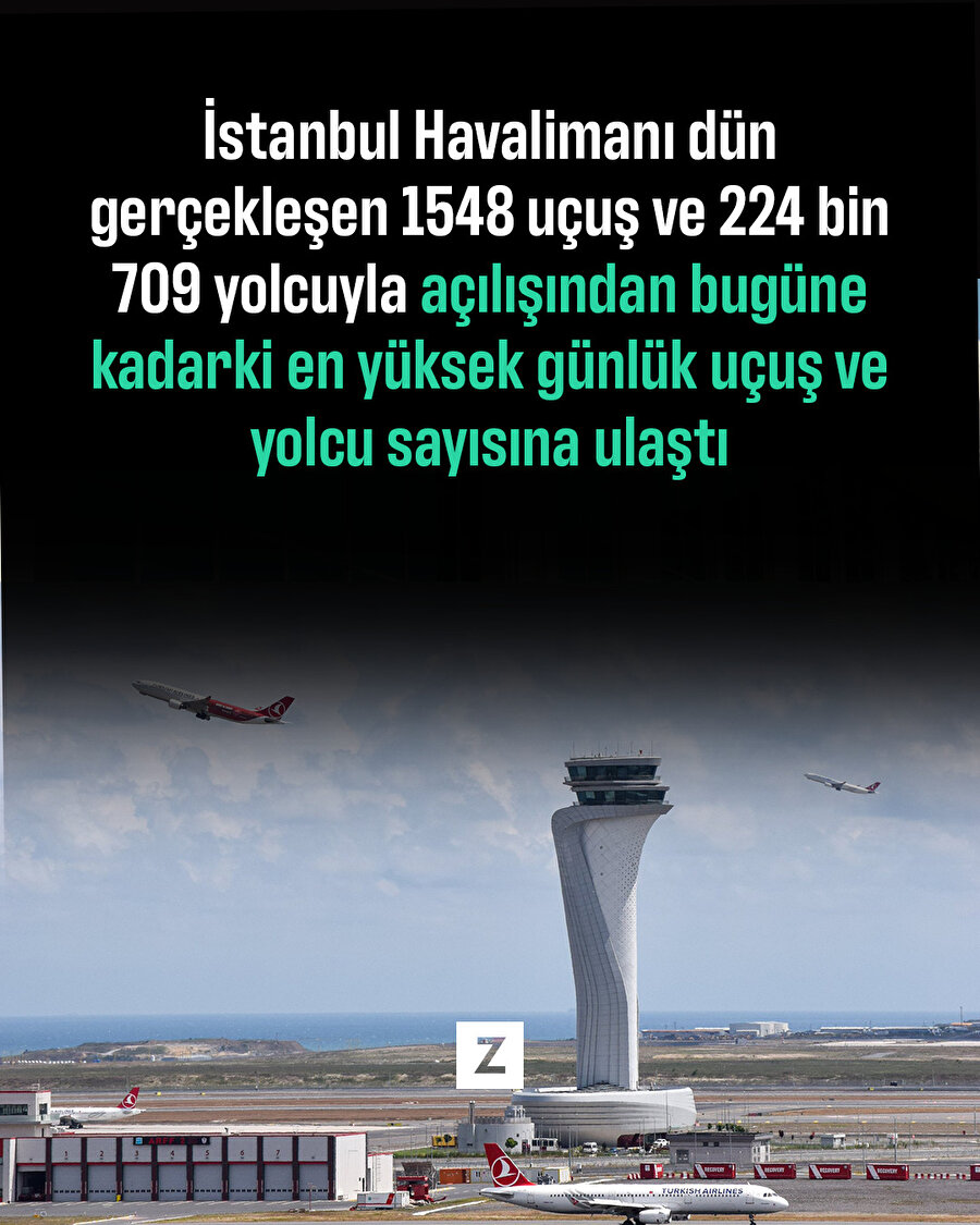 İstanbul Havalimanı günlük uçuş ve yolcu sayısında rekor tazeledi
