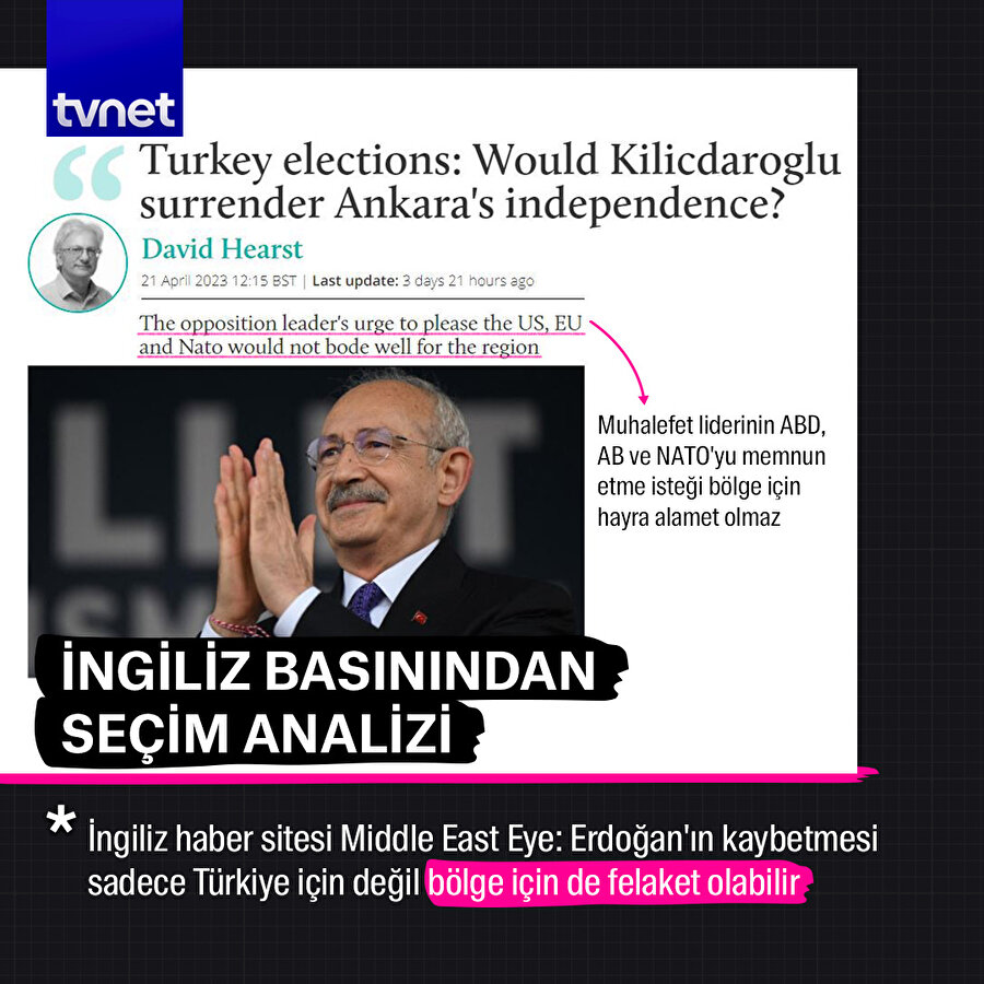 Middle East Eye: Erdoğan'ın kaybetmesi sadece Türkiye için değil bölge için felaket olabilir